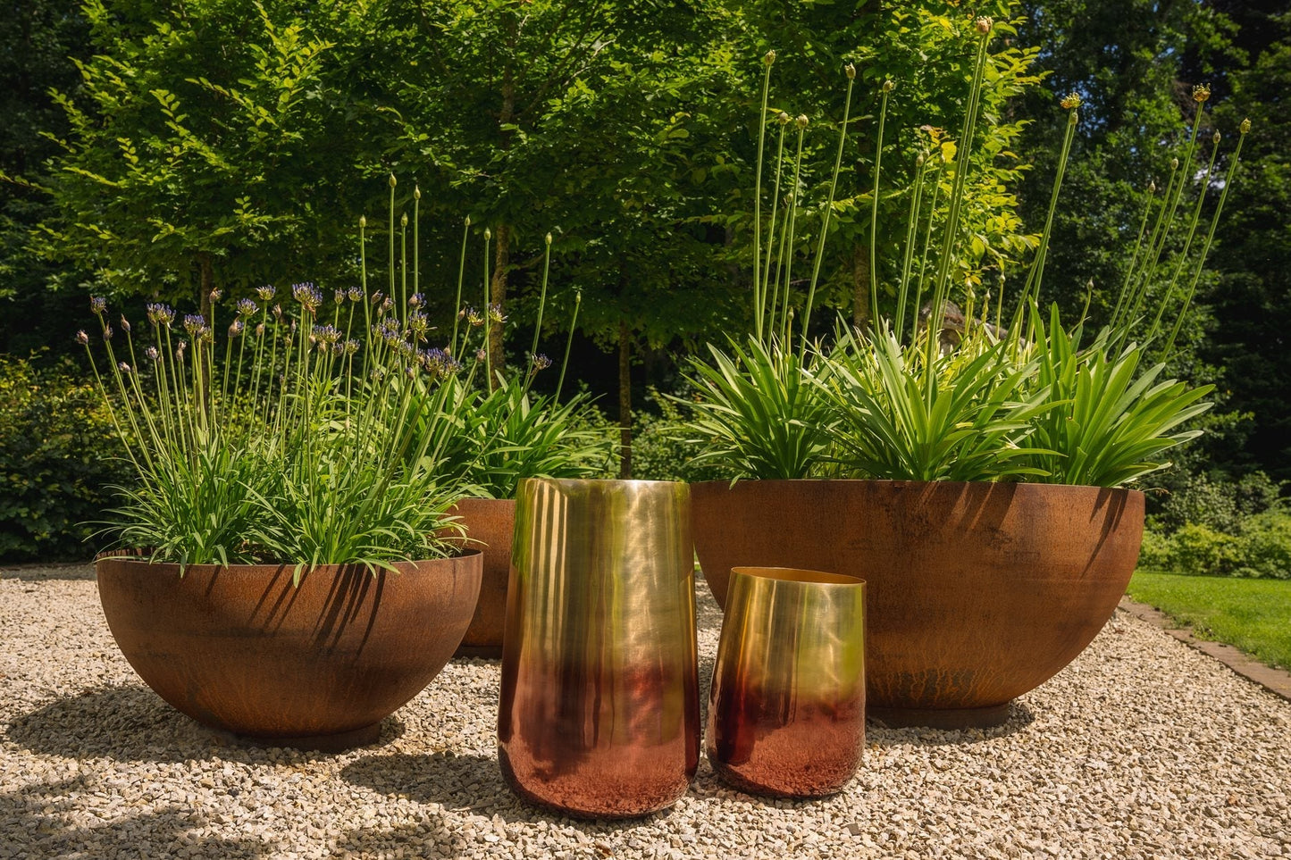 The Two Tone Brass Planter - Brass - L - Remood furniture living