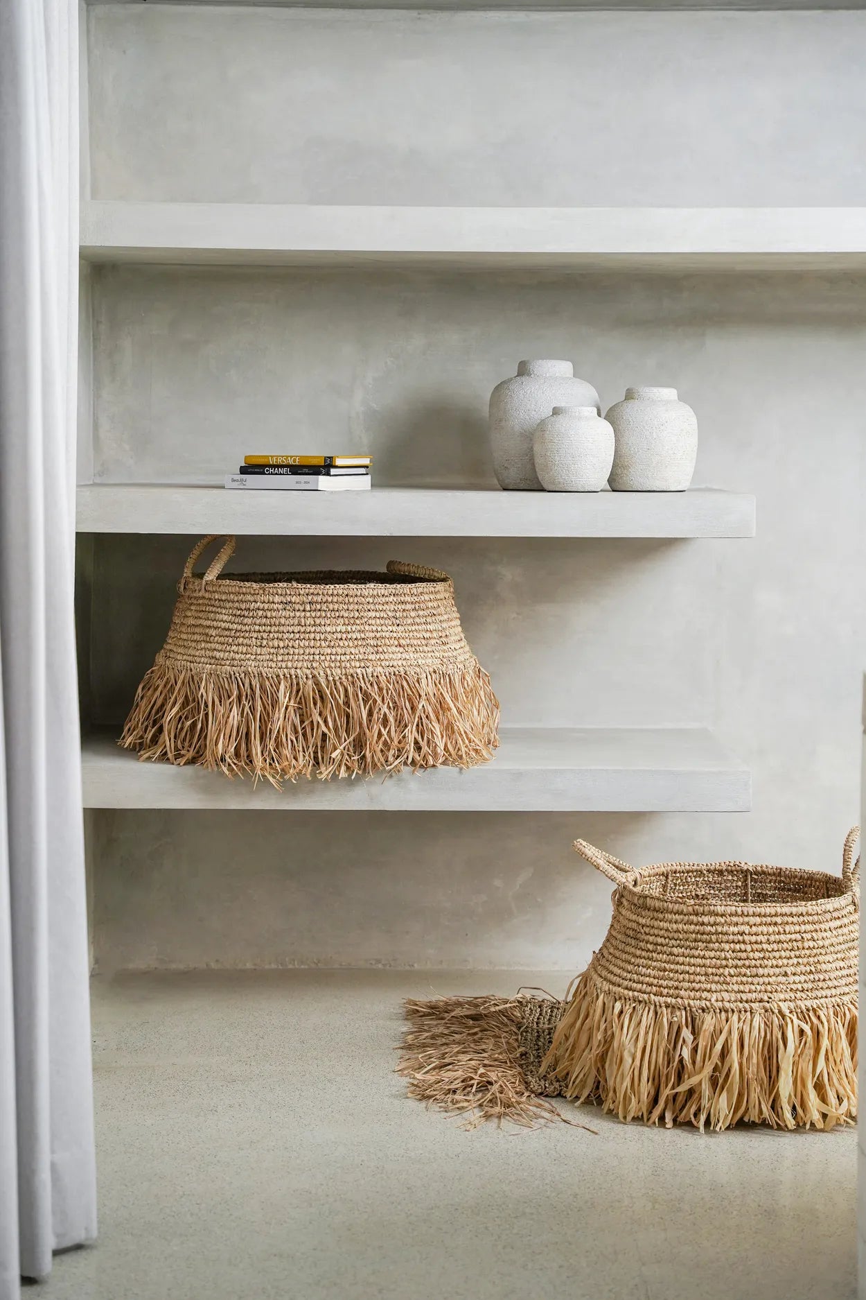 The Raffia Deluxe Baskets - Natural - Medium - Remood furniture living