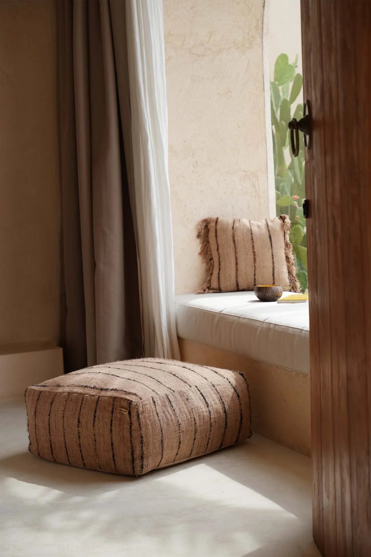 The Oh My Gee Pouffe - Beige Black - Remood furniture living