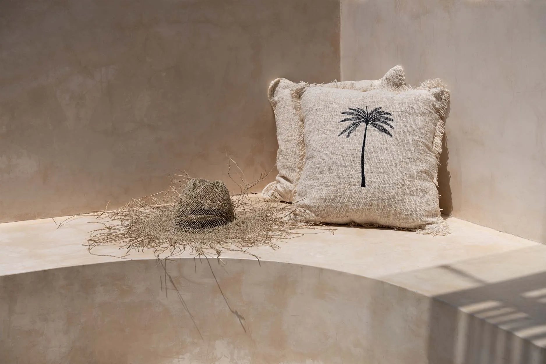 The Gili Palm Cushion Cover - Natural Black - Remood furniture living
