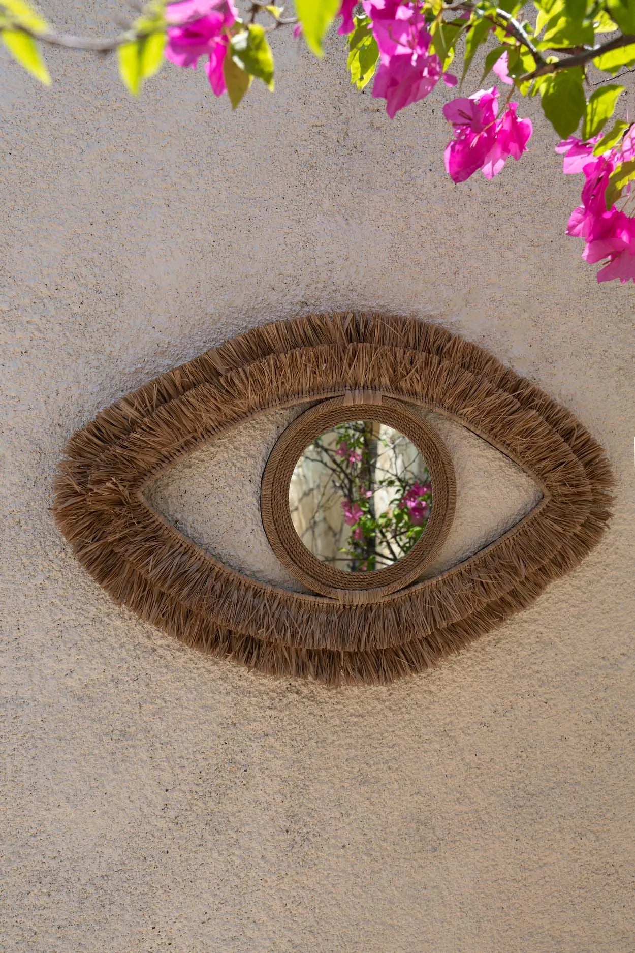 The Raffia Eye Mirror - Natural - M - Remood furniture living