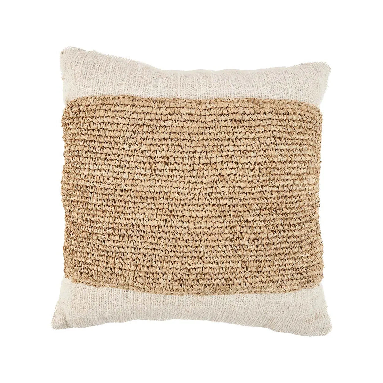 The Raffia Stamp Cushion Cover - Natural - Remood furniture living