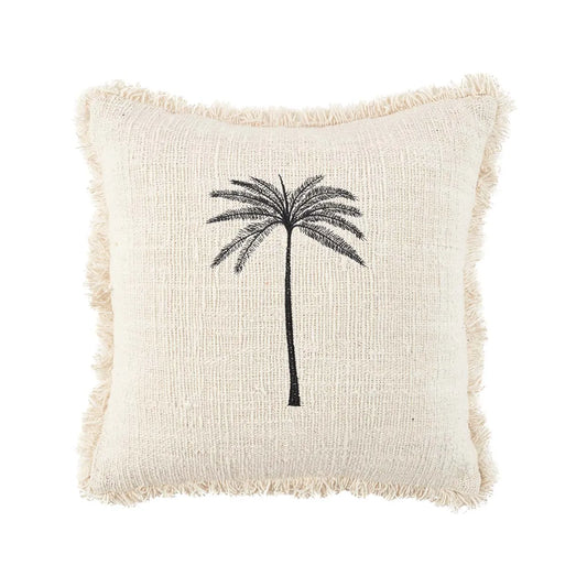 The Gili Palm Cushion Cover - Natural Black - Remood furniture living
