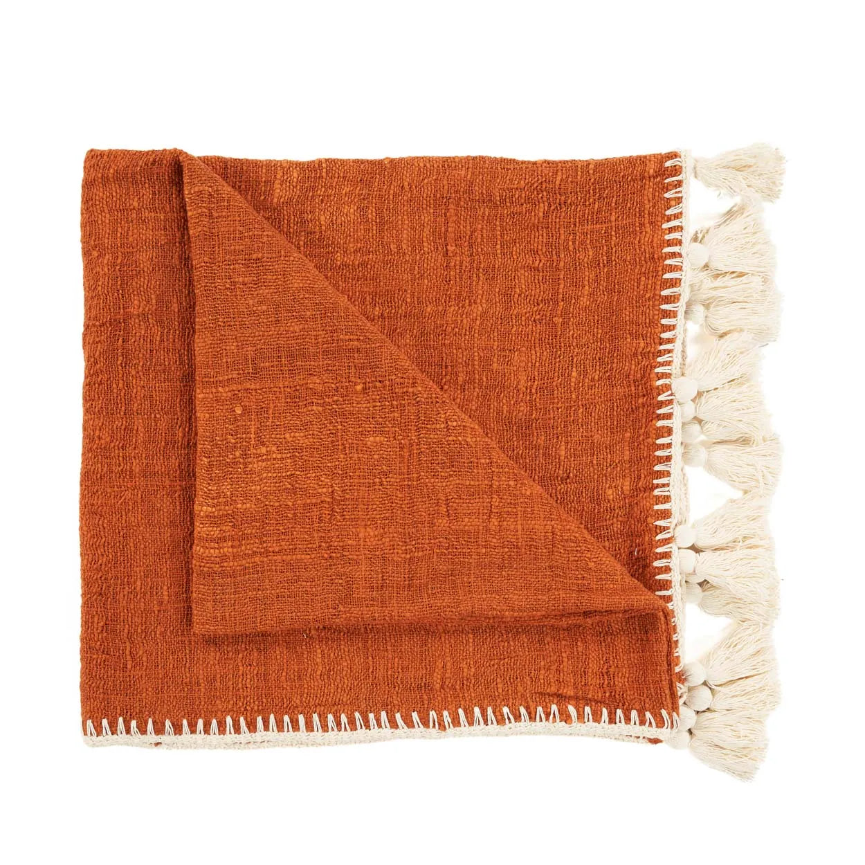 The Stitch Bed Throw - Terracotta - Remood furniture living