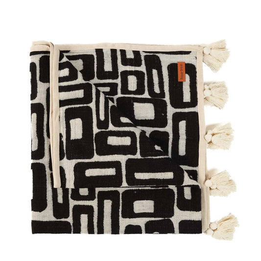 The Aztec Bed Throw - Natural Black - Remood furniture living