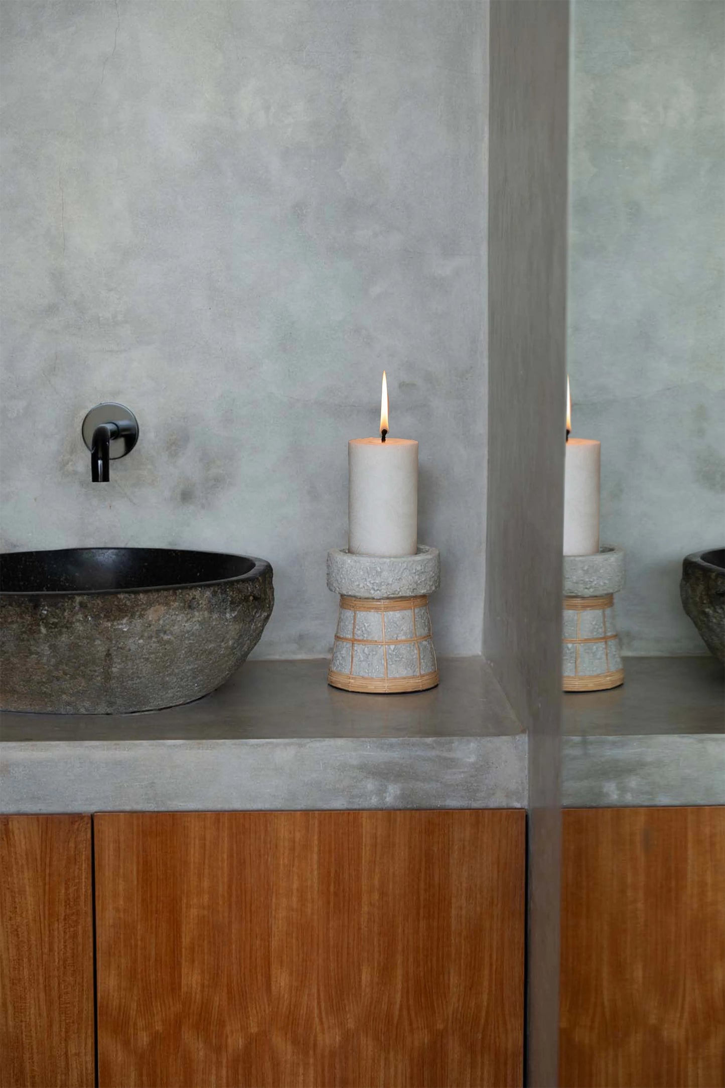 The Serene Candle Holder - Concrete Natural - M - Remood furniture living