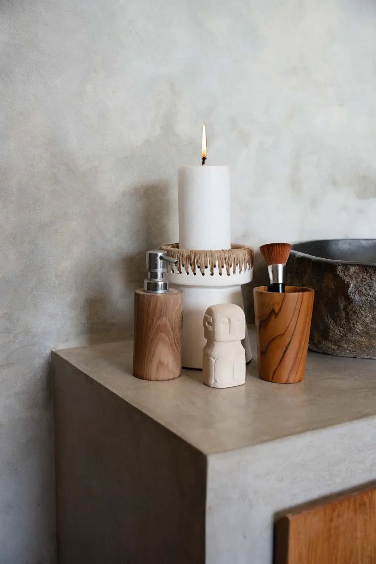 The Pretty Candle Holder - White Natural - M - Remood furniture living