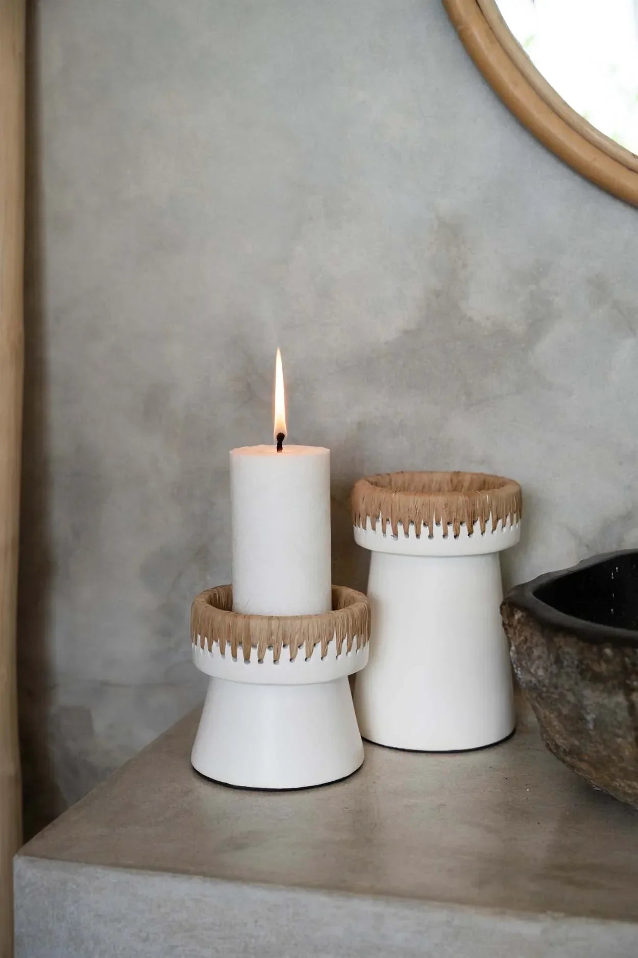The Pretty Candle Holder - White Natural - S - Remood furniture living