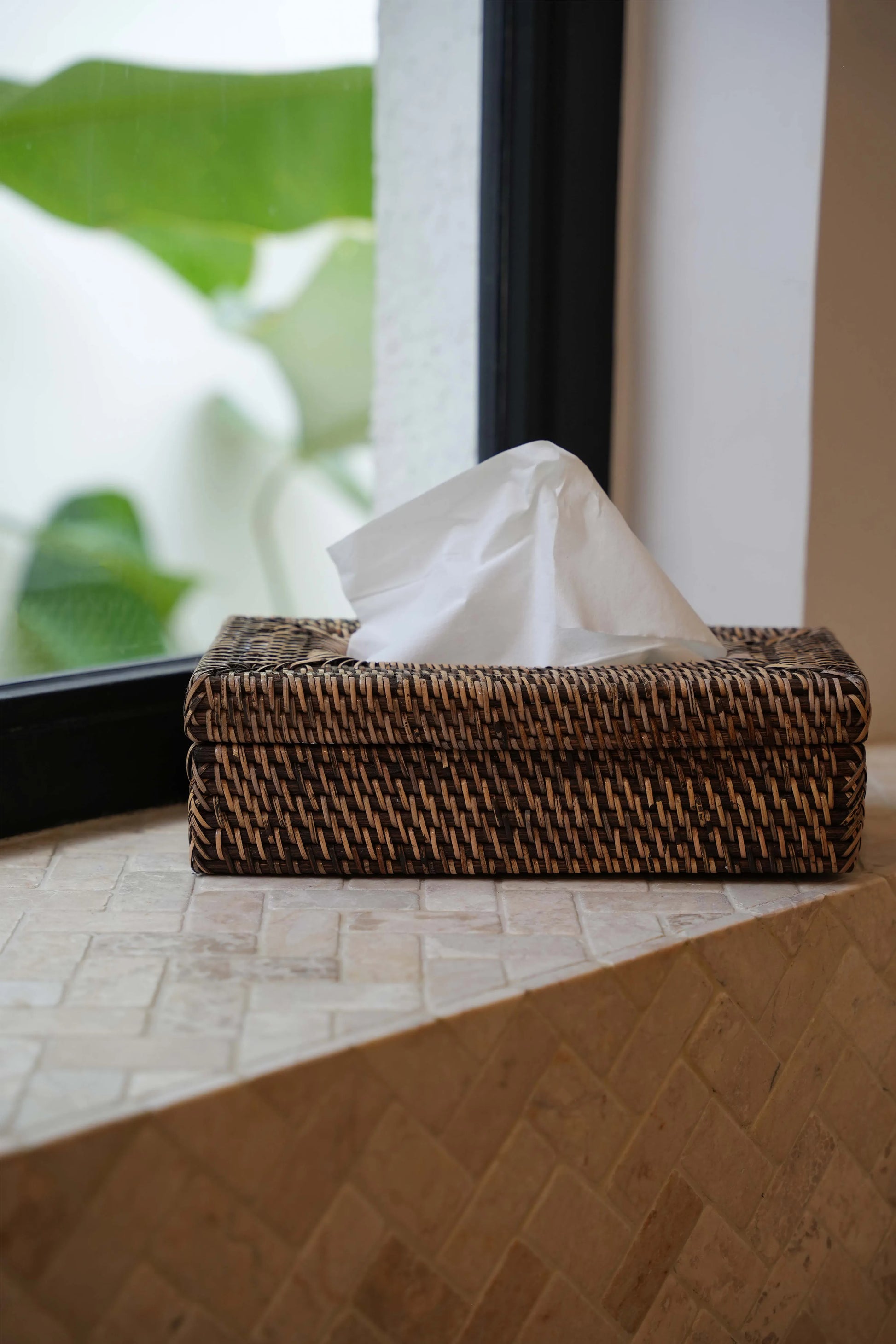 The Rattan Classic Tissue Box - Natural Brown - Remood furniture living
