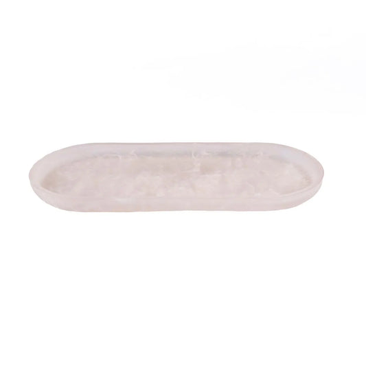 The Resin Oval Plate - Pink White - Remood furniture living