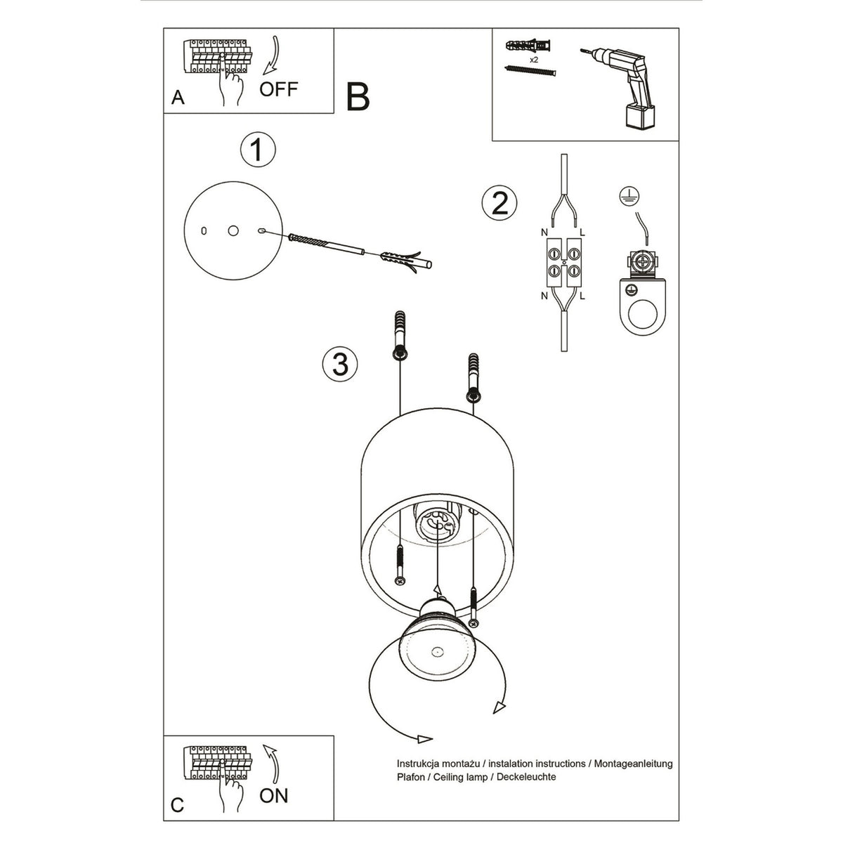 Ceiling lamp ORBIS 1 black