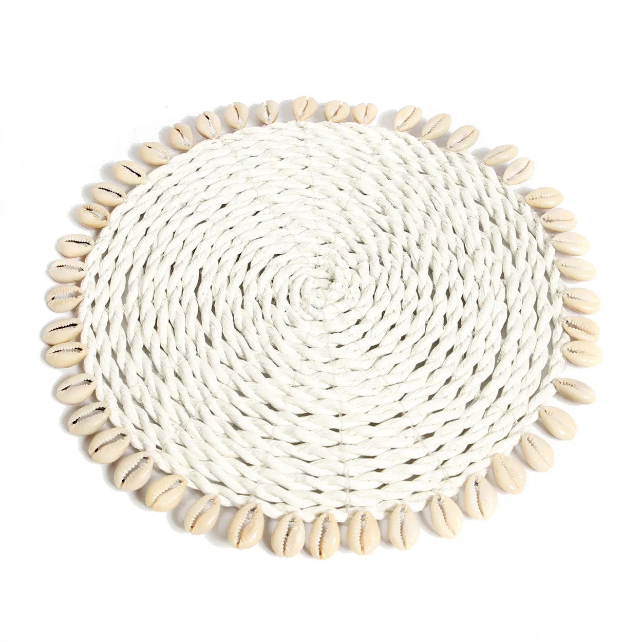 Dessous de plat en coquillage d'herbes marines - Blanc