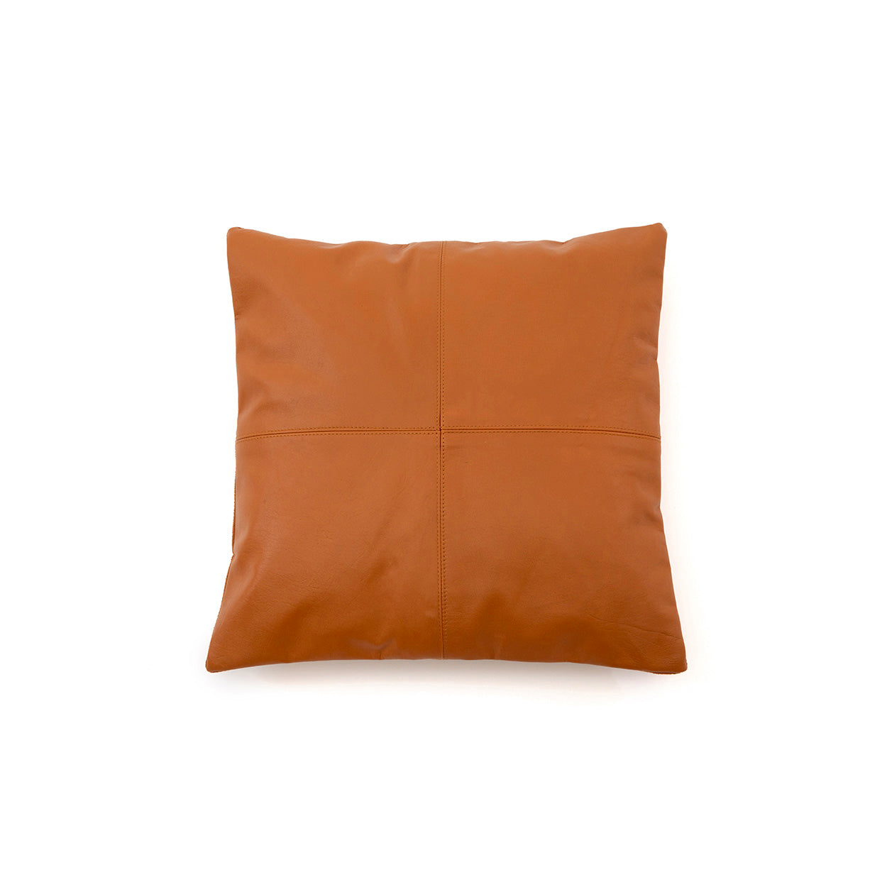 Housse de coussin en cuir à quatre panneaux - Camel - 40x40