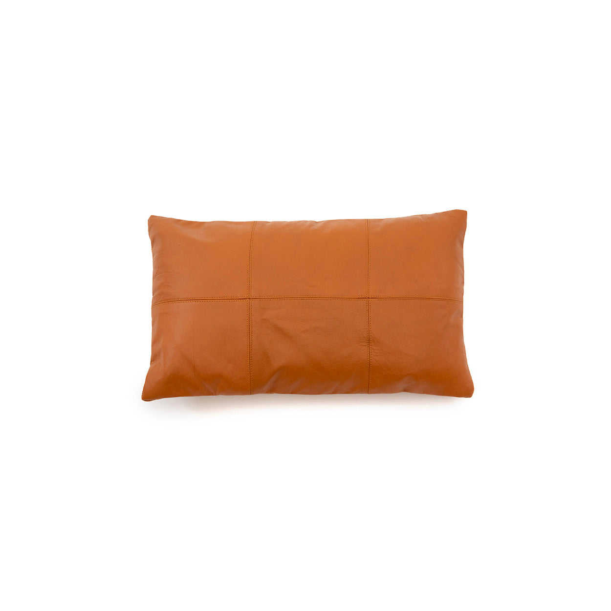 Fodera per cuscino in pelle a sei pannelli - Cammello - 30x50