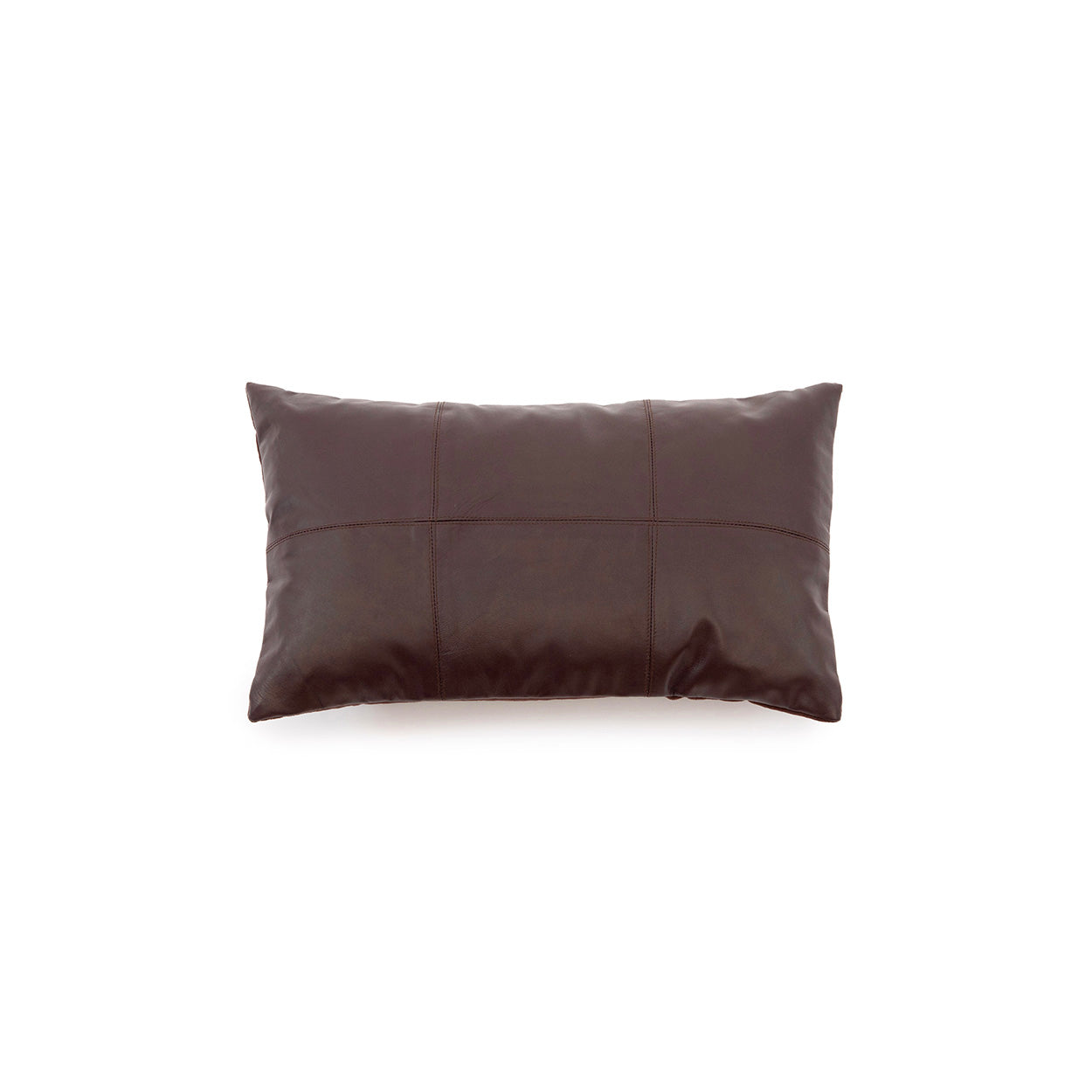 Fodera per cuscino in pelle a sei pannelli - Cioccolato - 30x50