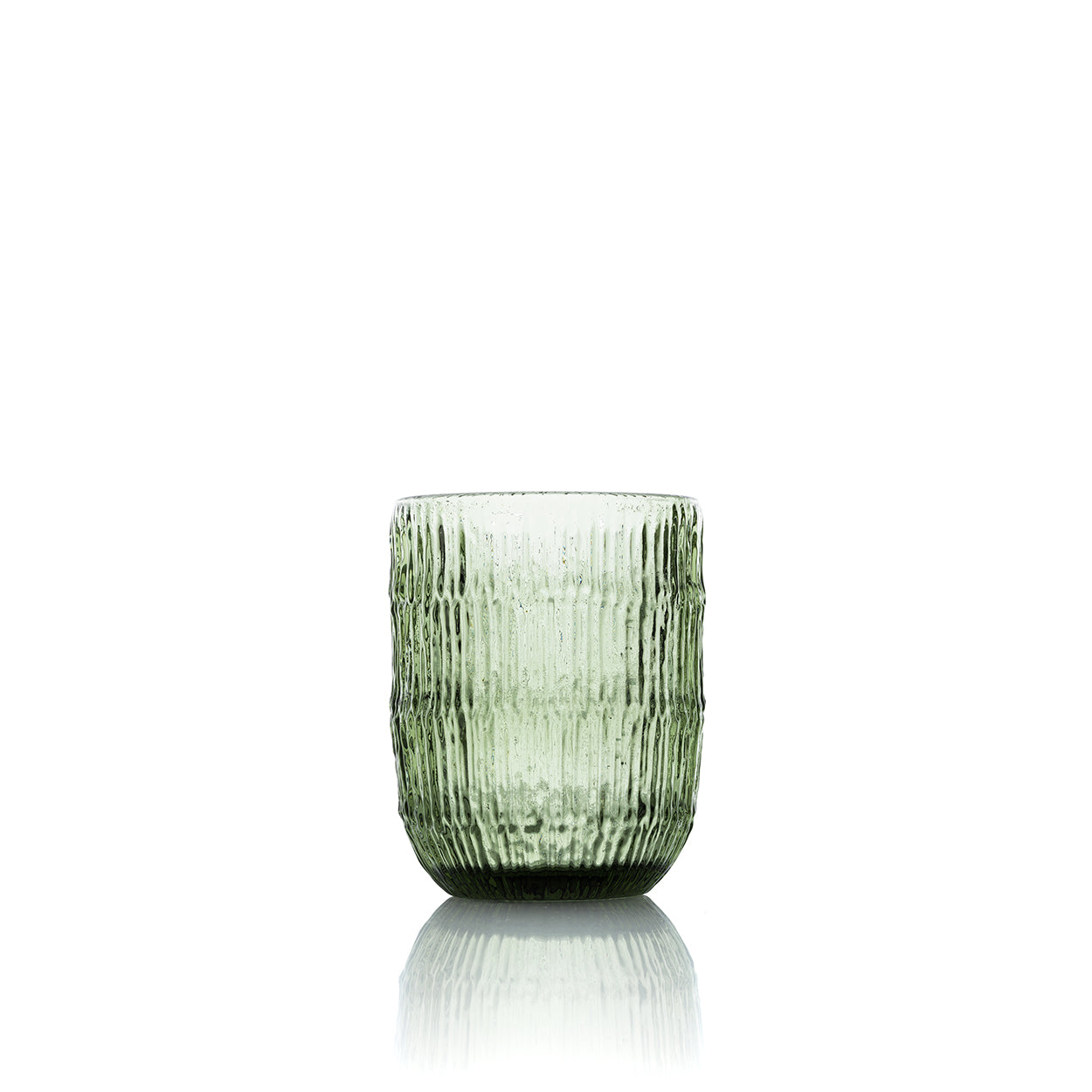 The Moss Ripple Water Glass - Green