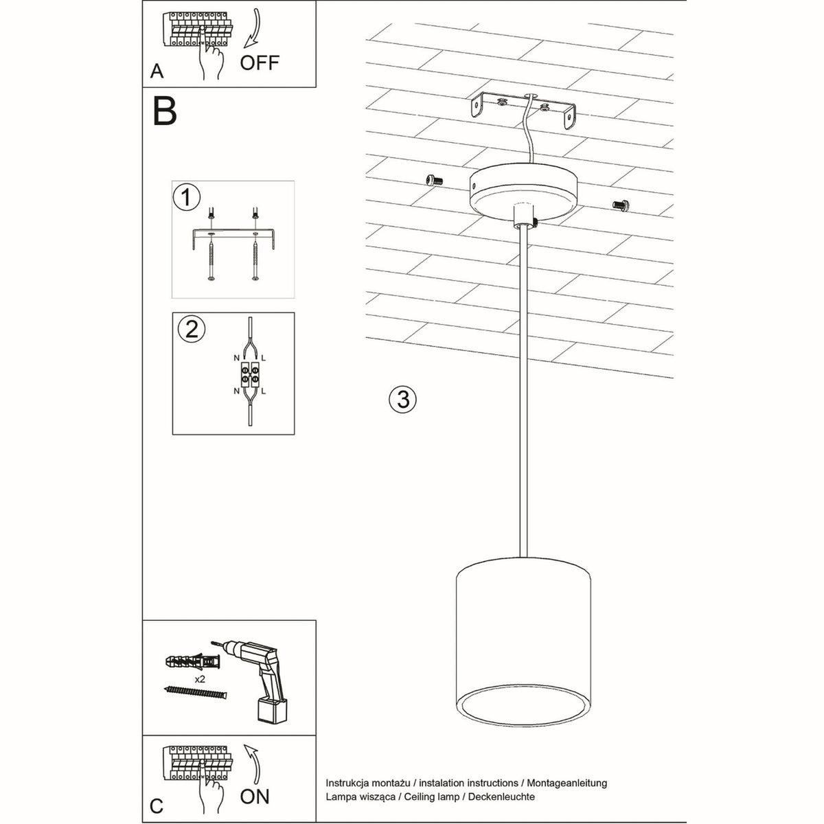 Pendant lamp ORBIS 1 black