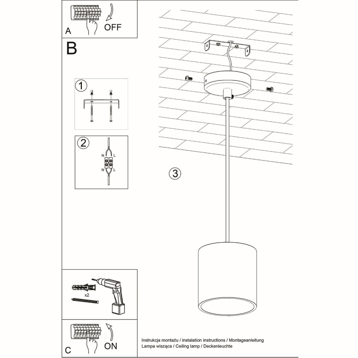 Pendant lamp ORBIS 1 grey