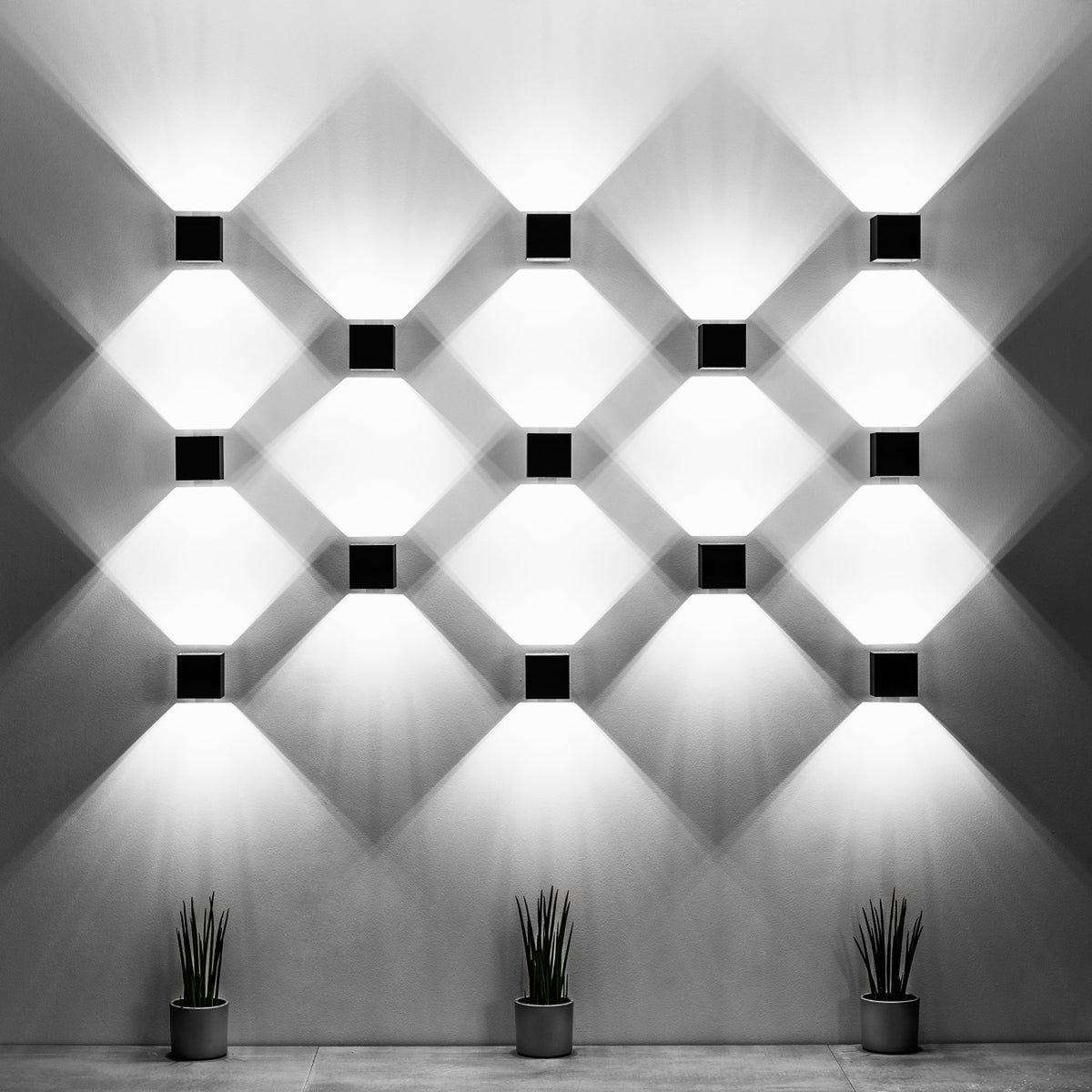 Wall lamp QUAD 1 grey