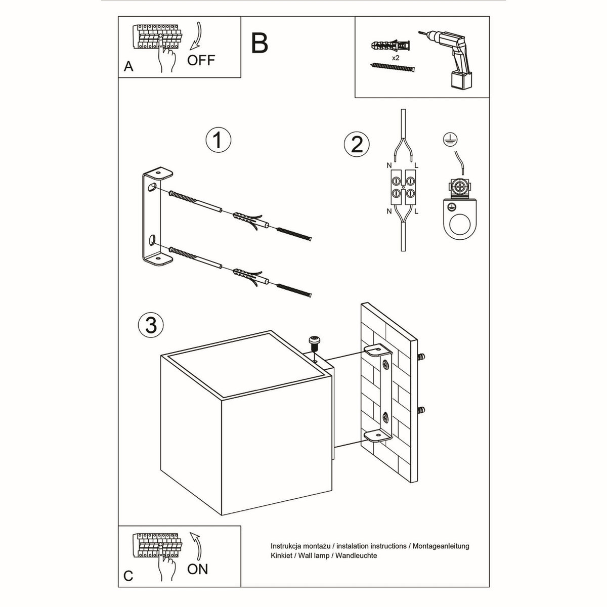 Wall lamp QUAD 1 white