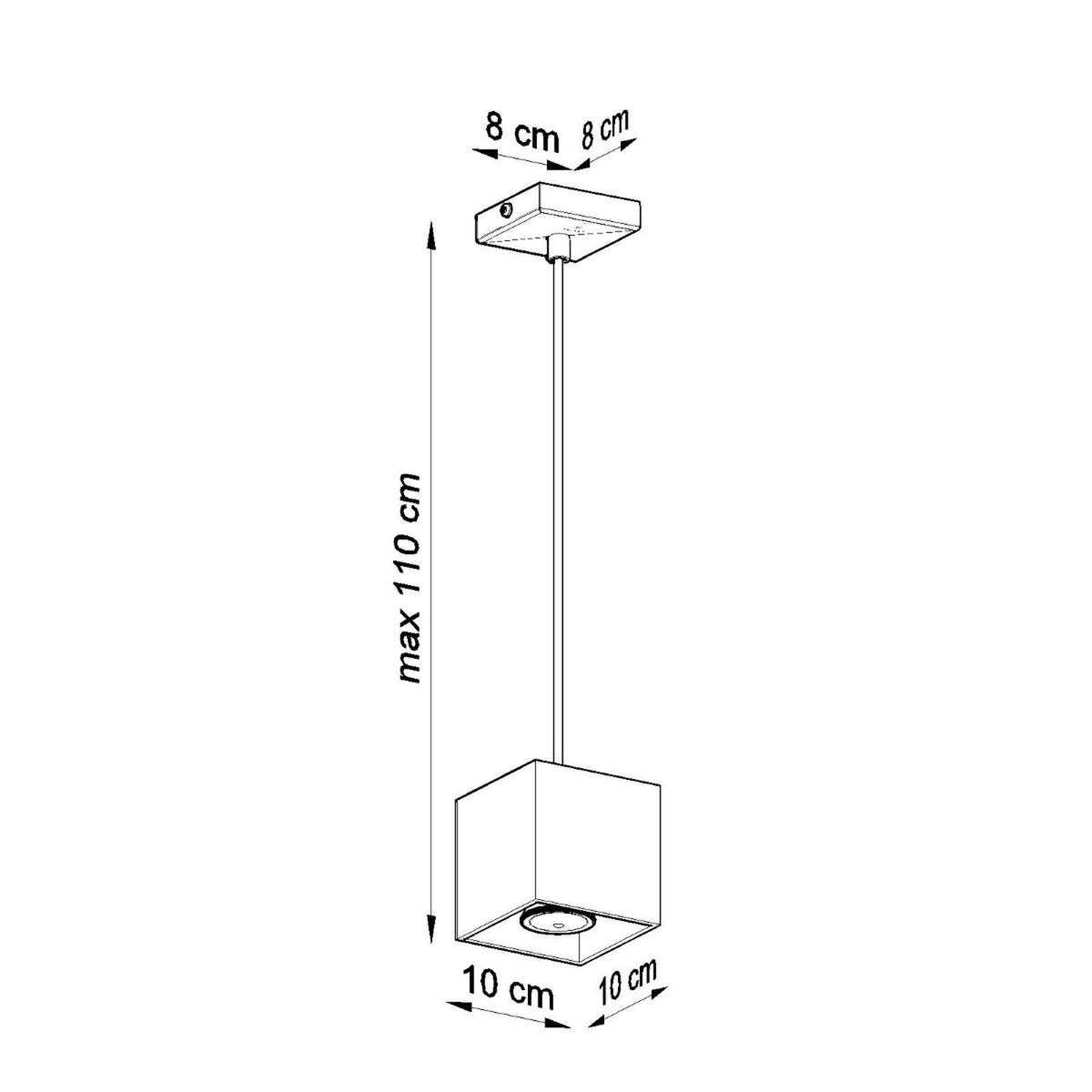 Pendant lamp QUAD 1 grey