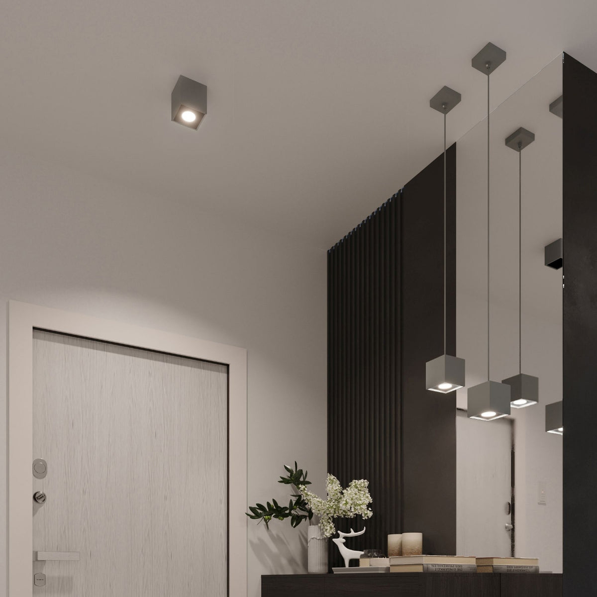 Pendant lamp QUAD 1 grey