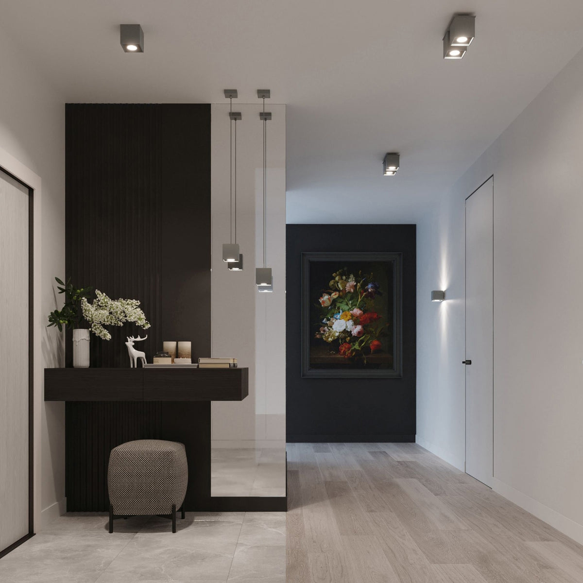 Pendant lamp QUAD 1 grey