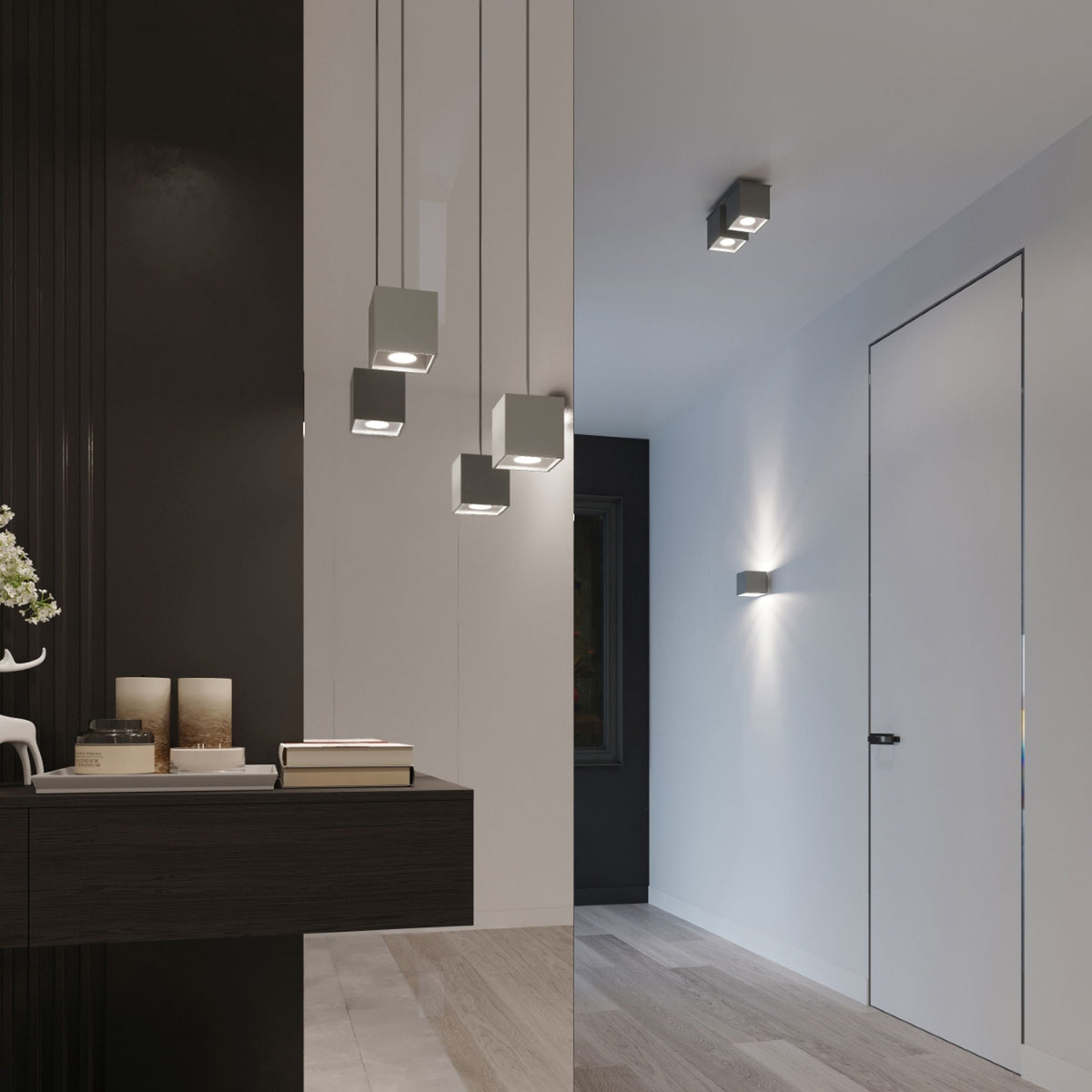 Pendant lamp QUAD 1 grey