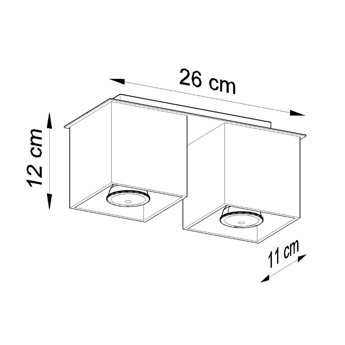 Ceiling lamp QUAD 2 grey