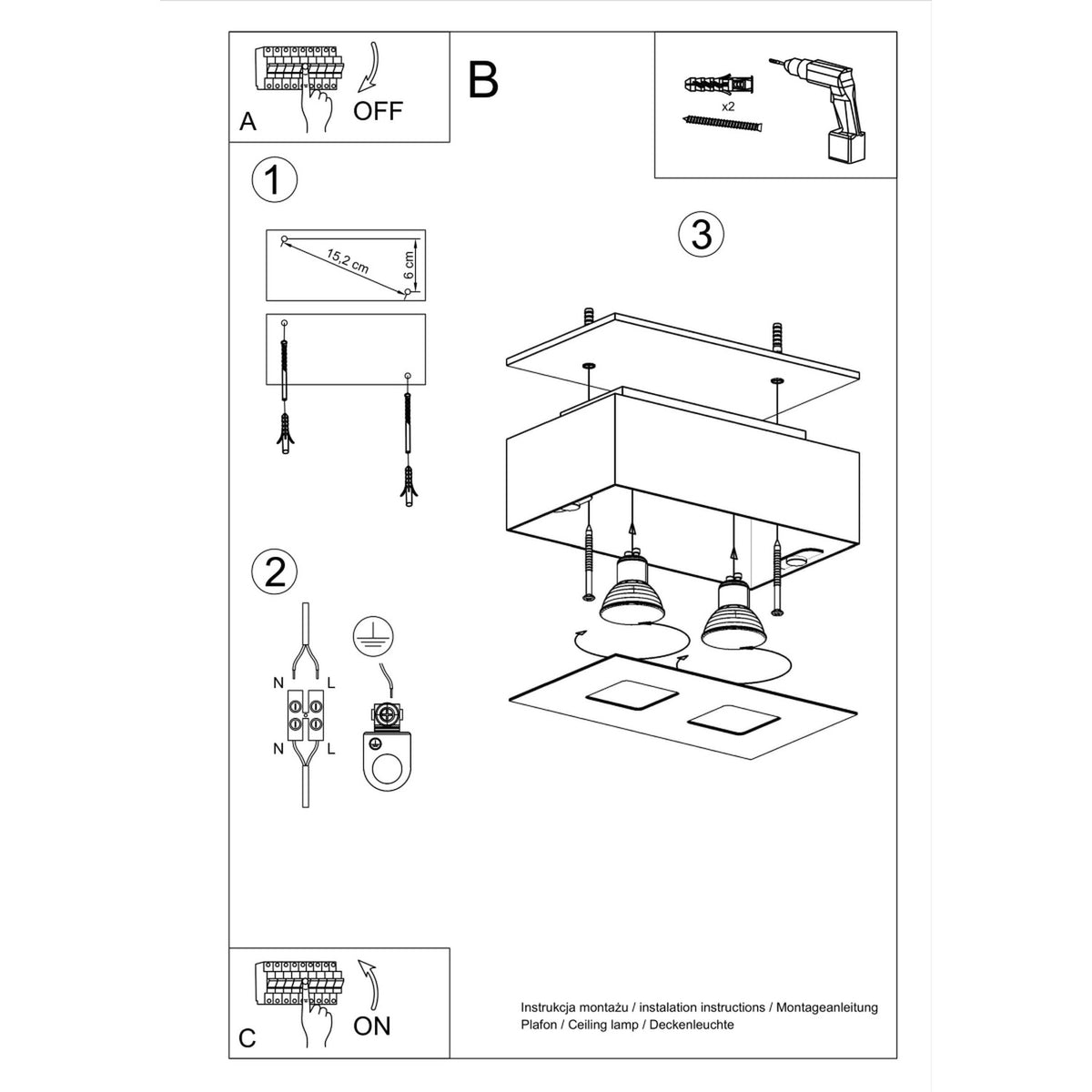 Ceiling lamp MONO 2 white