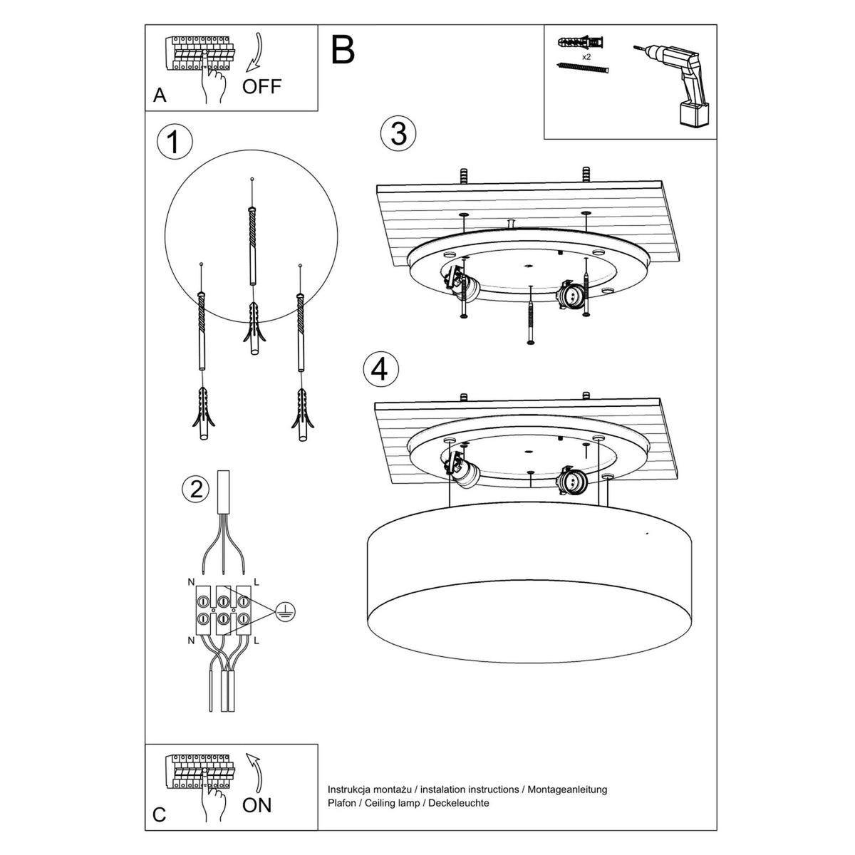 Ceiling lamp ARENA white