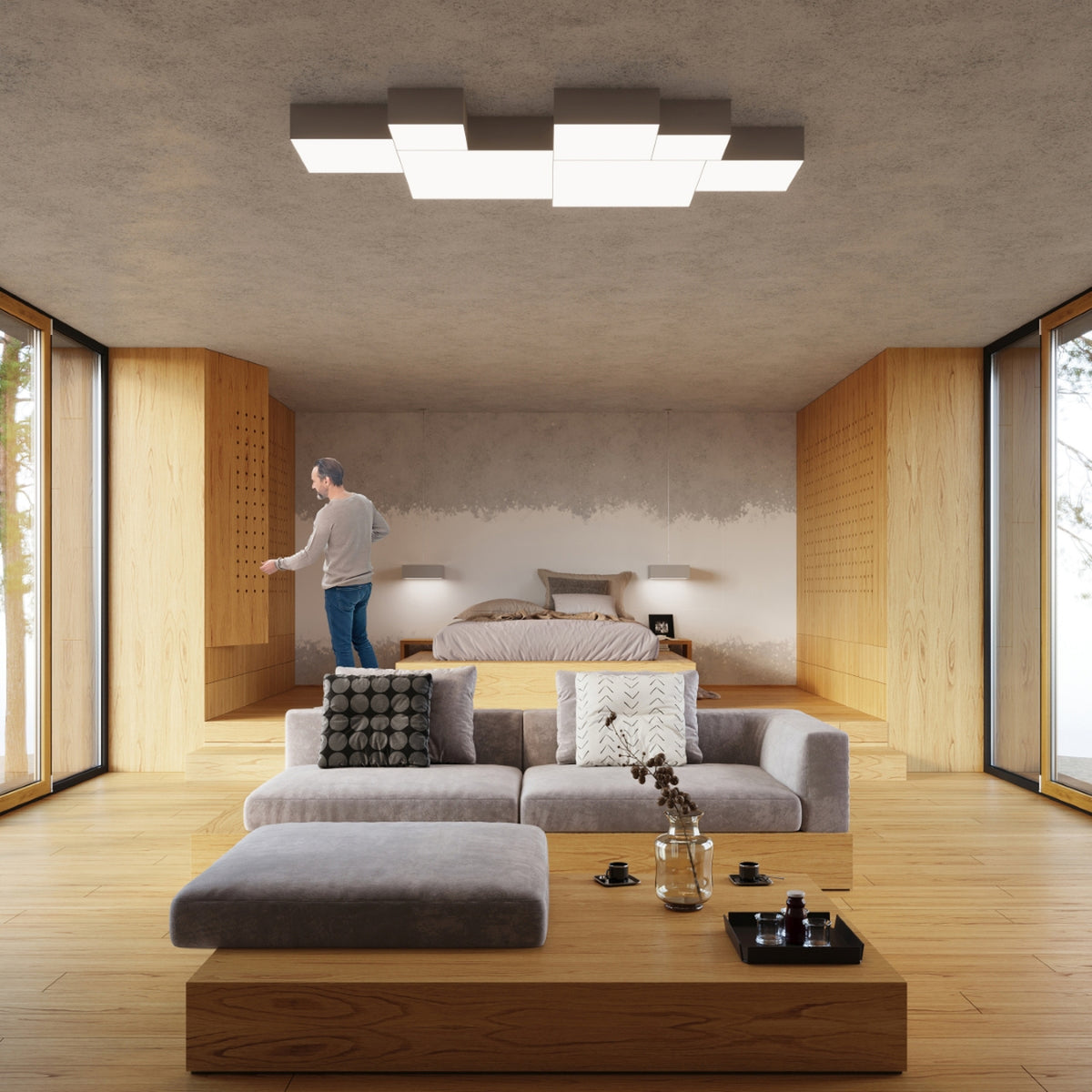Ceiling lamp HORUS 45 grey