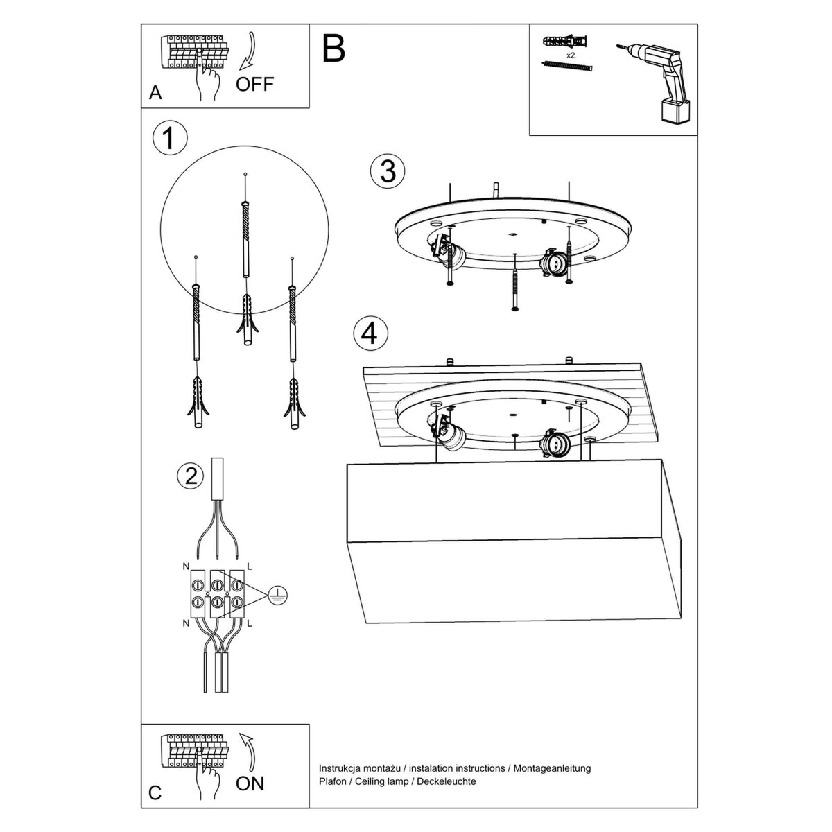 Ceiling lamp HORUS gray