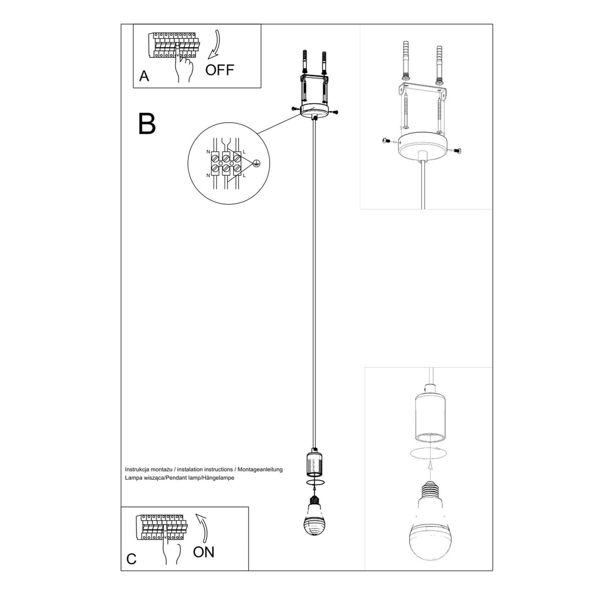 Pendant lamp EDISON black