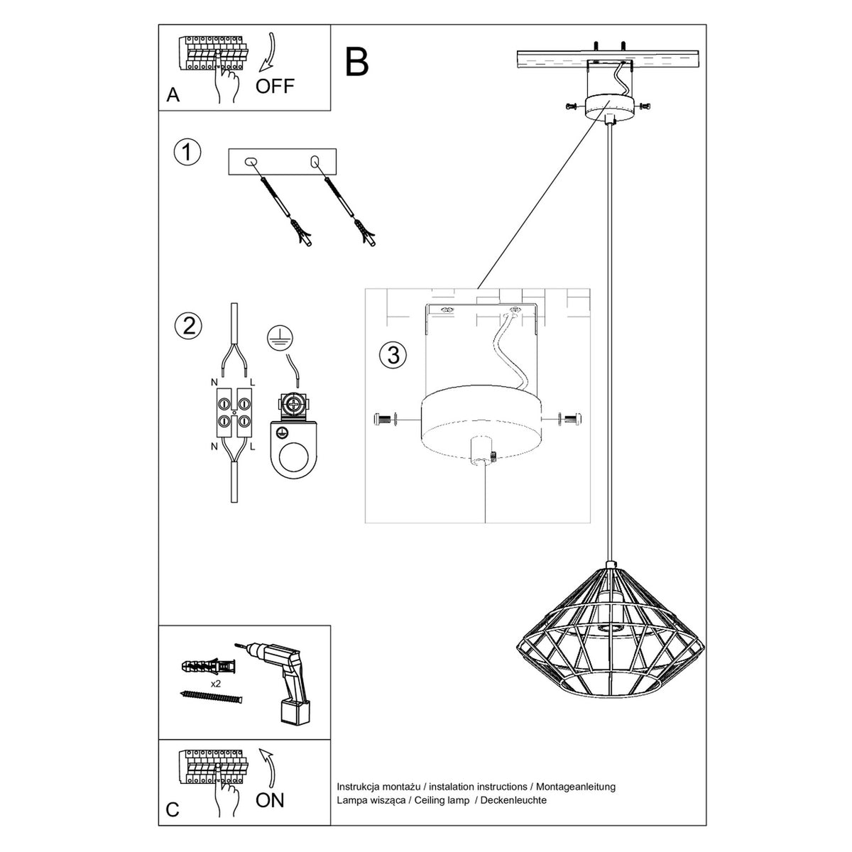 Pendant lamp UMBERTO white