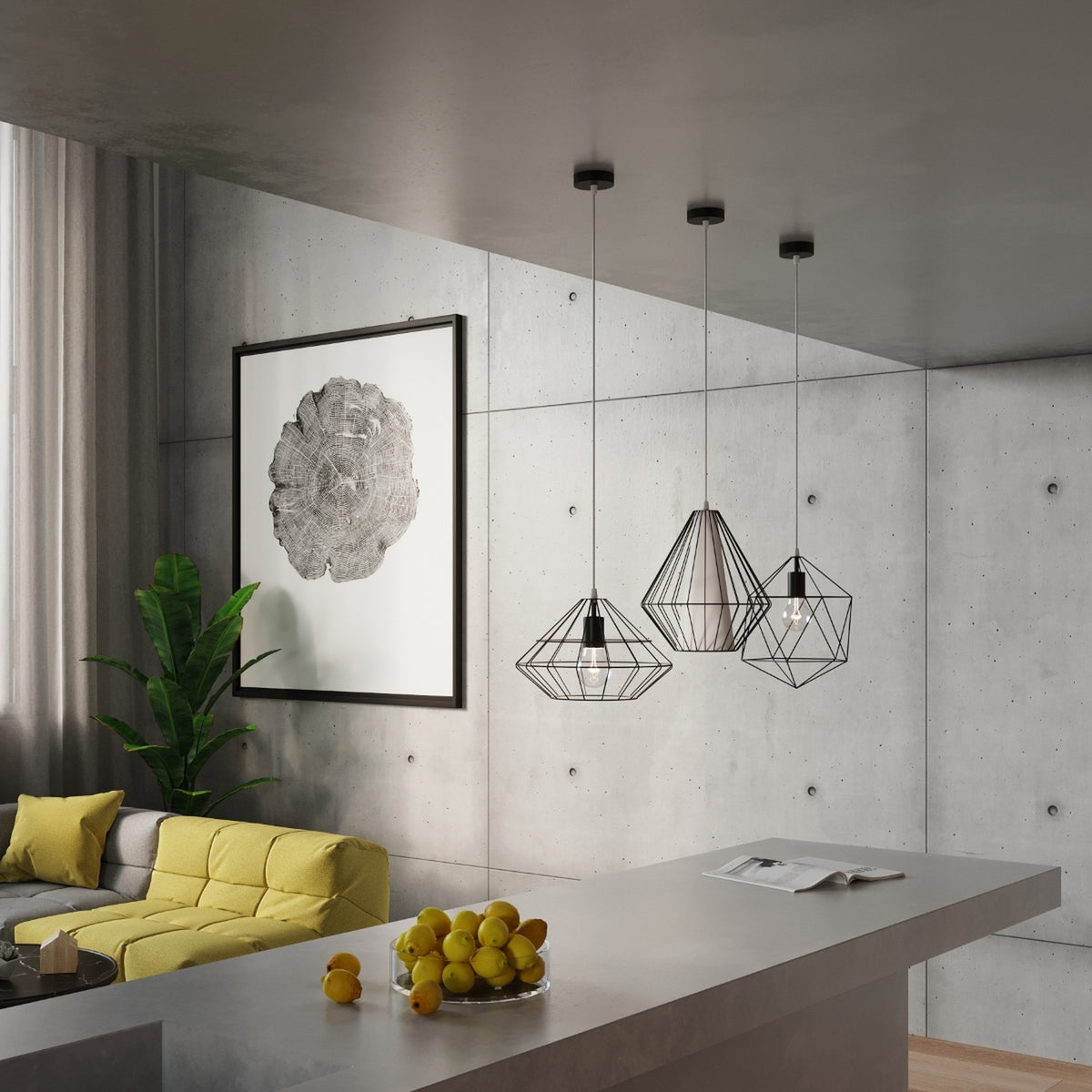 Pendant lamp DEMI black