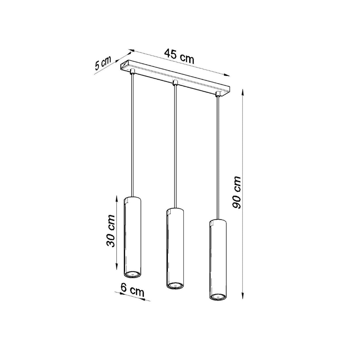 Pendant lamp LAGOS 3L white