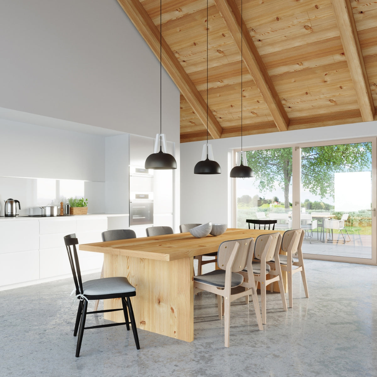 Pendant lamp CASCO black/white