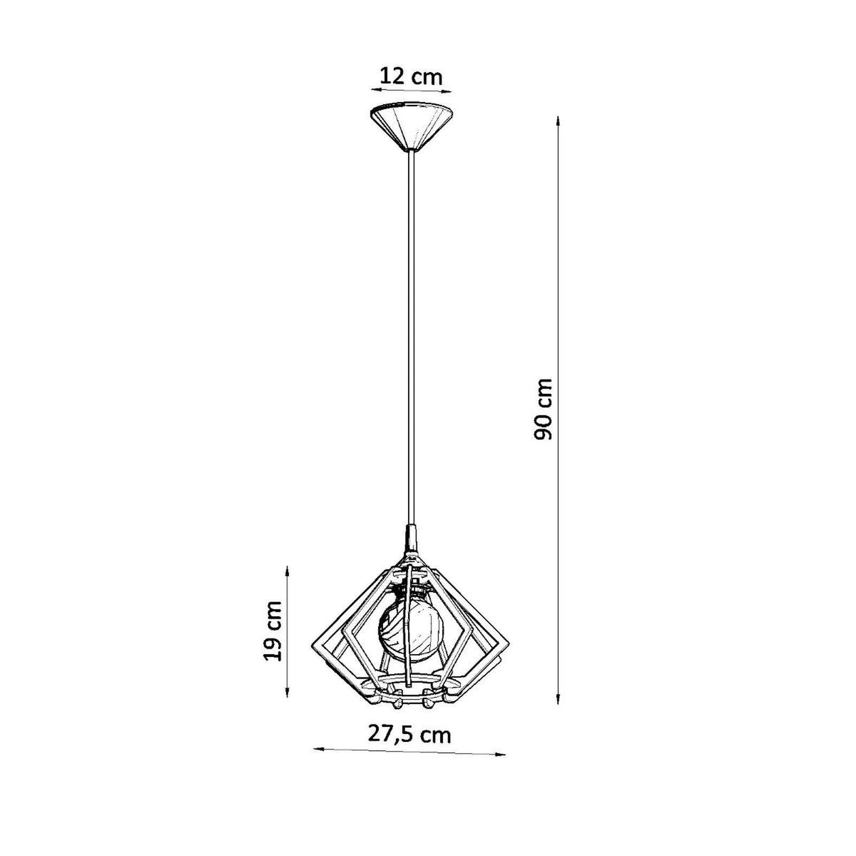 Pendant lamp POMPELMO natural wood