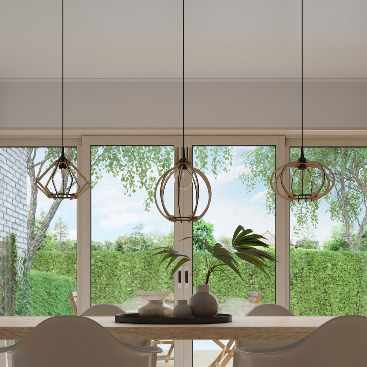 Pendant lamp POMPELMO natural wood