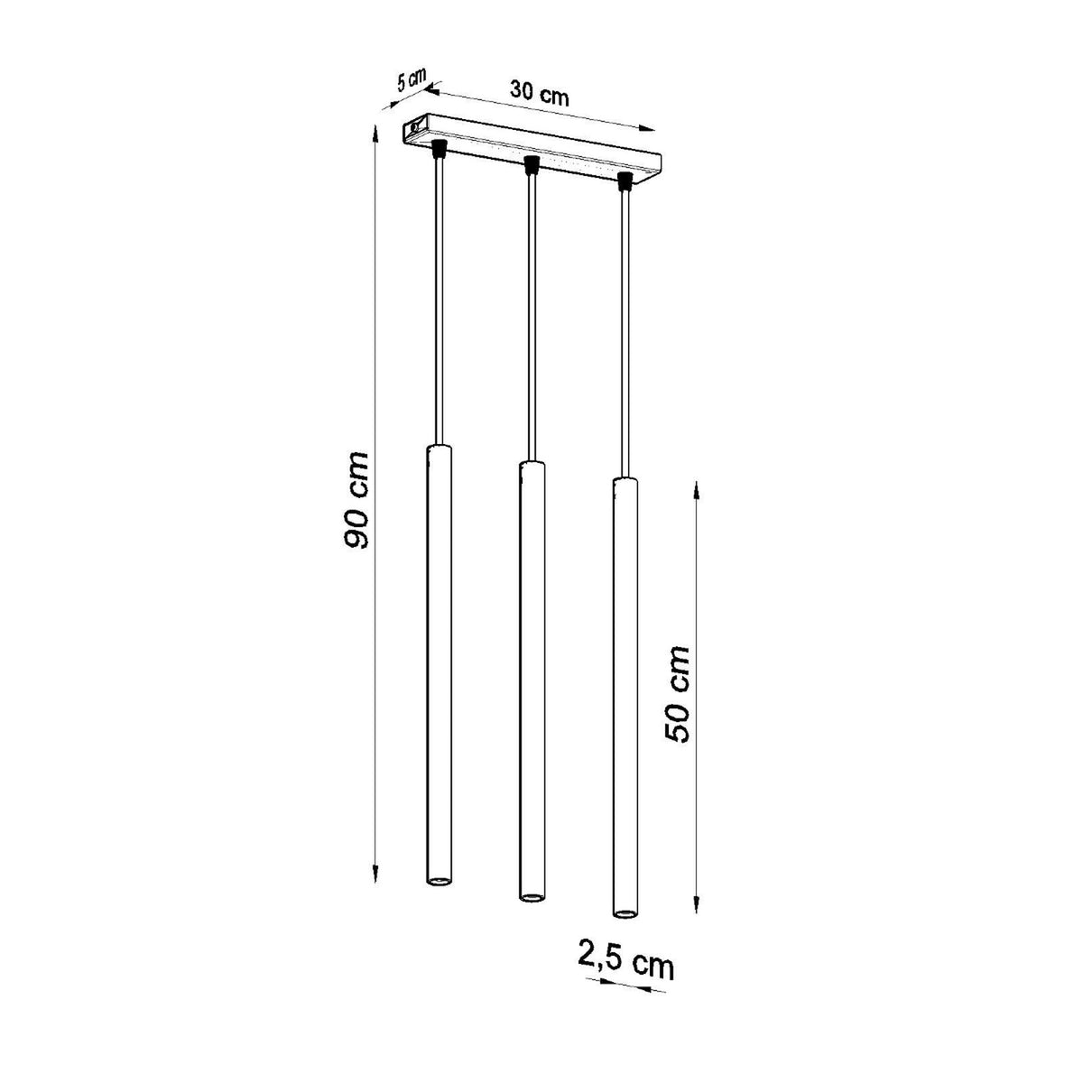 Pendant lamp PASTELO 3 black