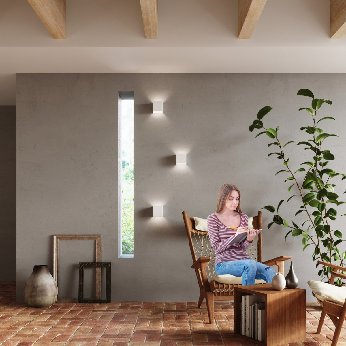 Wall lamp LUCA white LED IP54