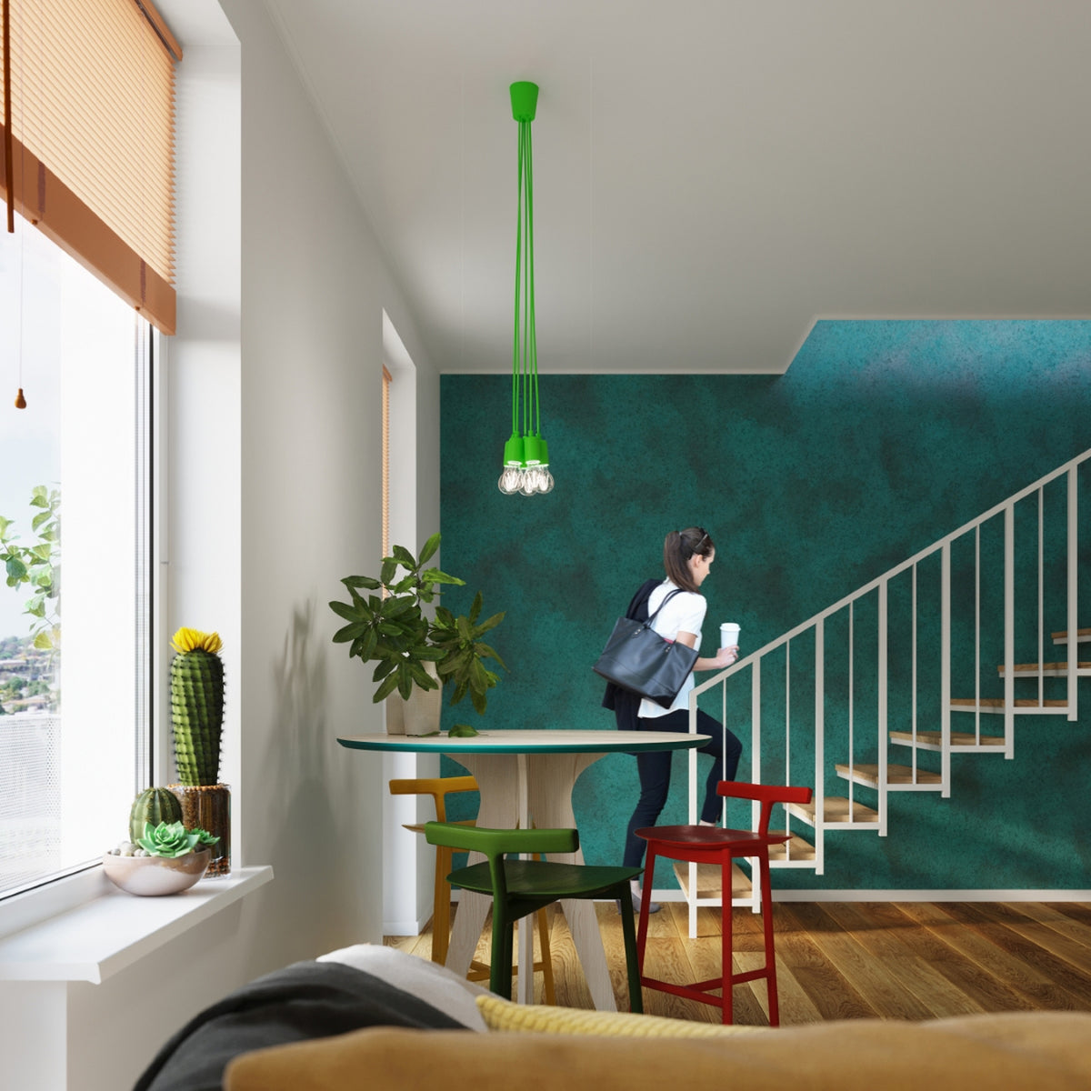 Pendant lamp DIEGO 3 green