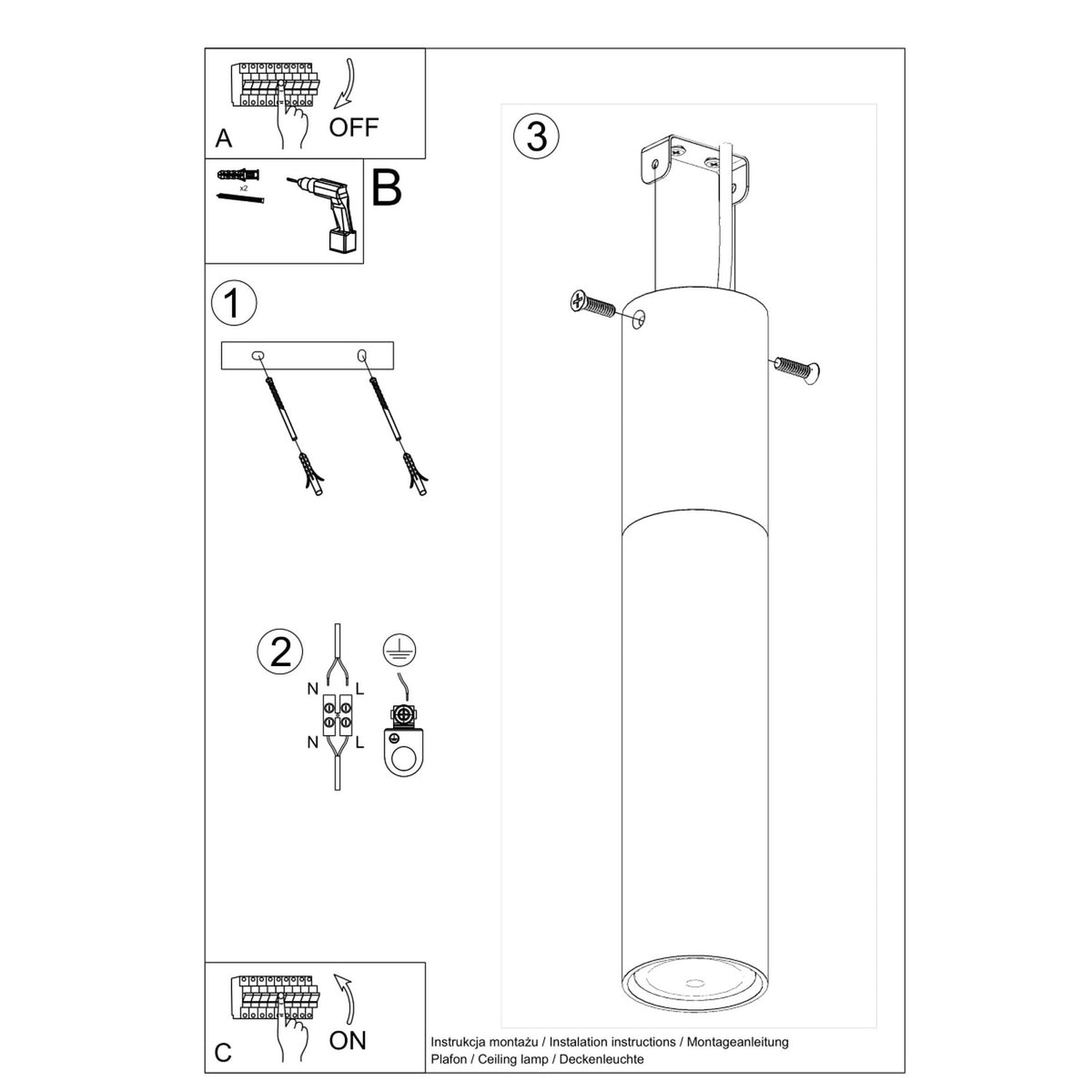 Ceiling lamp PABLO black