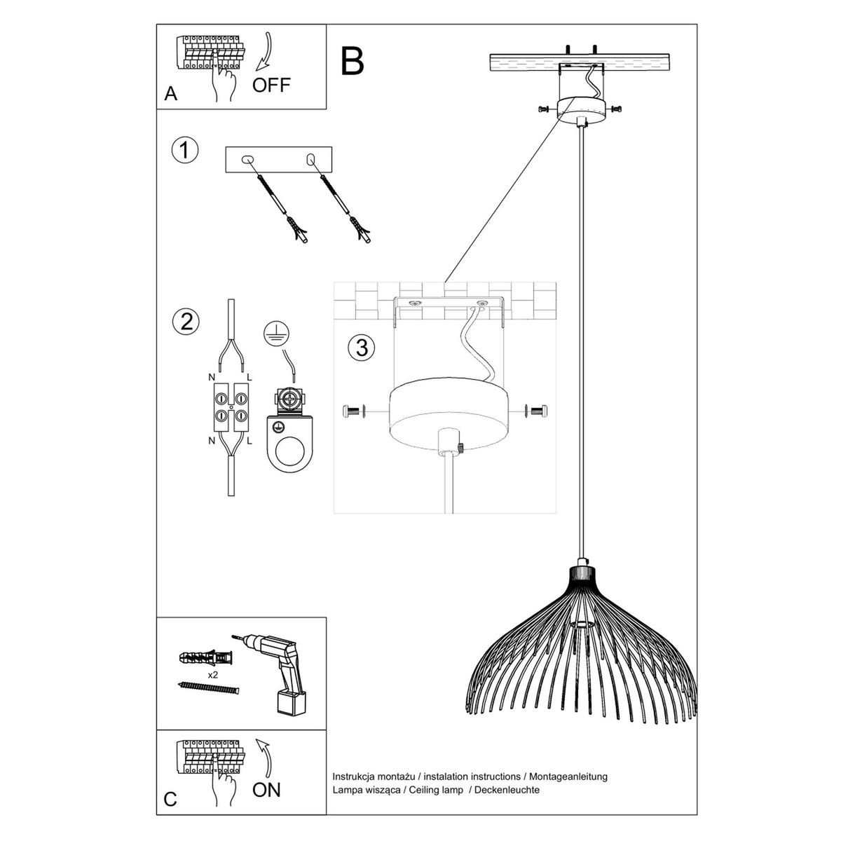 Pendant lamp UMB black