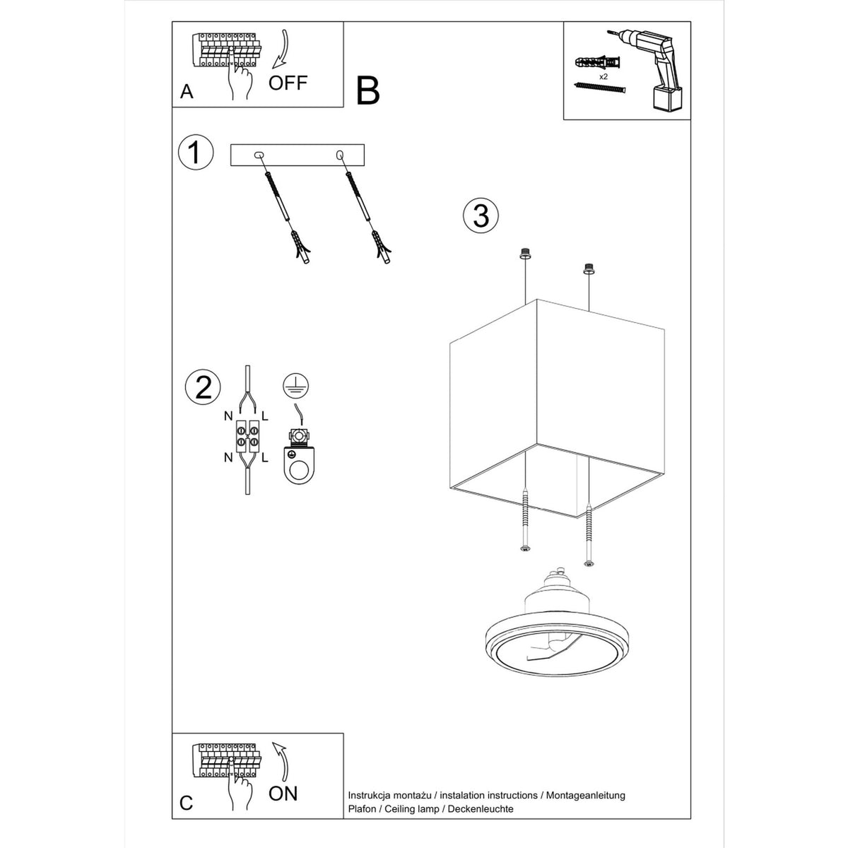 Ceiling lamp BLAKE grey