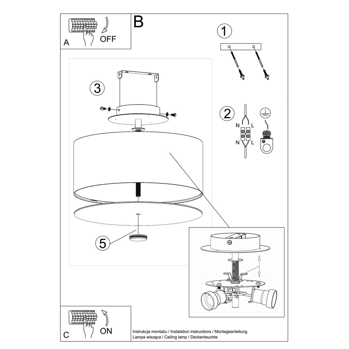 Ceiling lamp SKALA 30 black