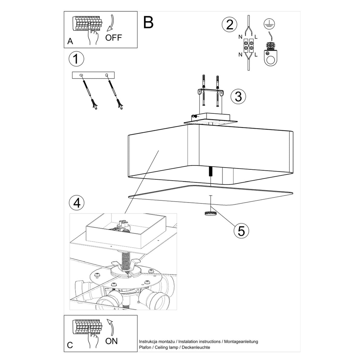 Ceiling lamp LOKKO 45 white