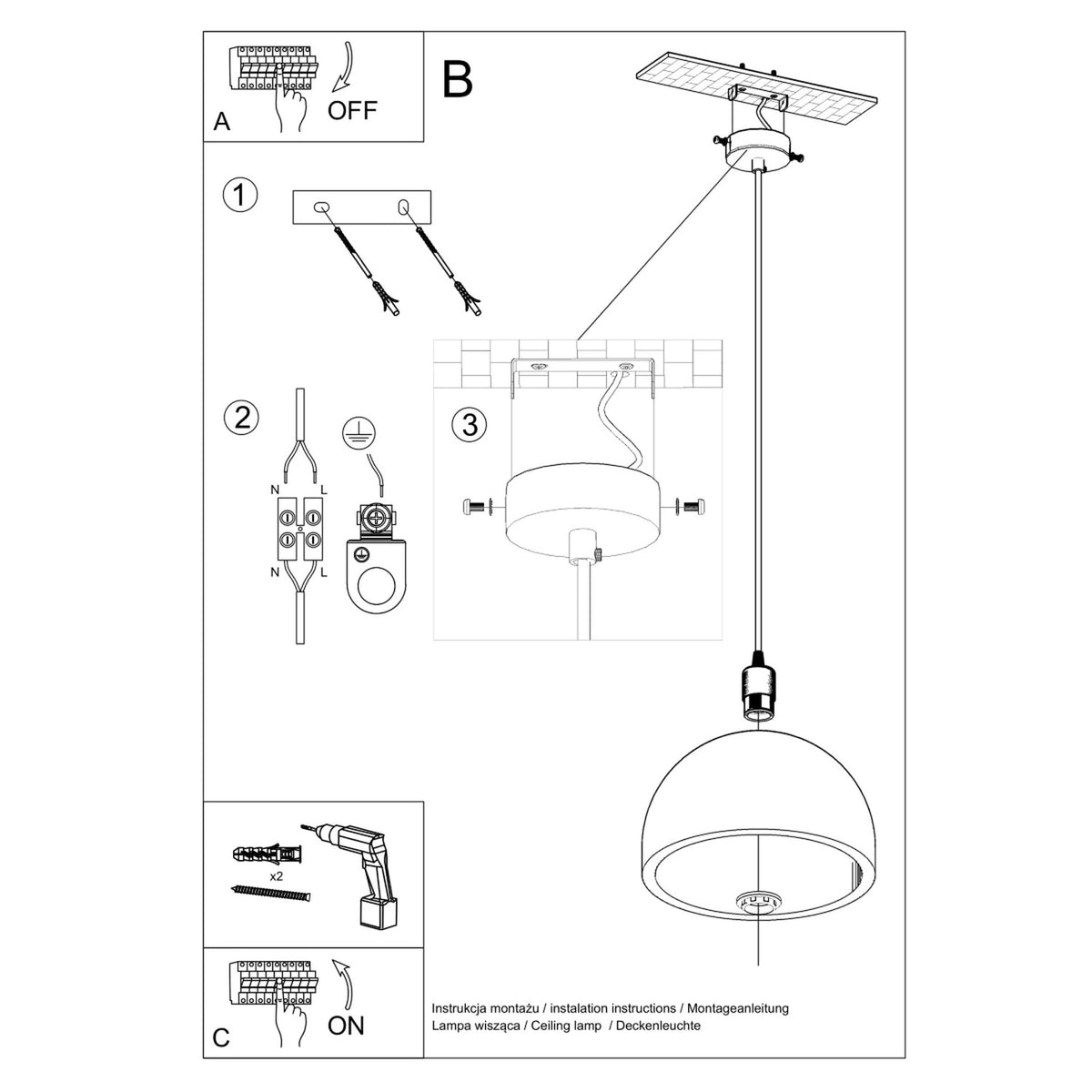 Pendant lamp PABLITO