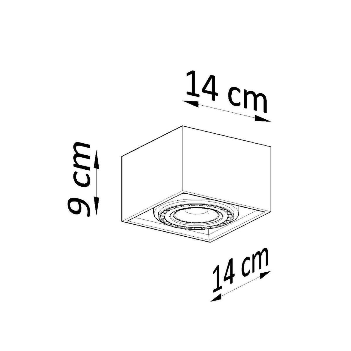 Ceiling lamp QUATRO 1 concrete